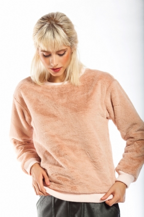 Μπλούζα ροζ γούνινη Μπλούζα ροζ γούνινη