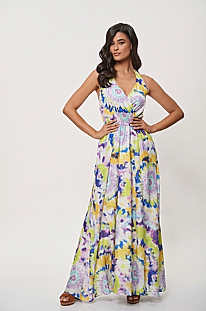 Φόρεμα με batic πολύχρωμα