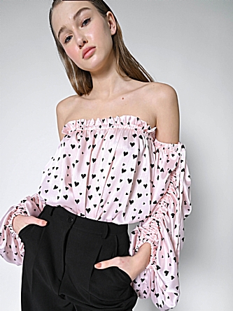 Μπλούζα Sienna Off-Shoulder ροζ