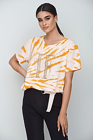 Μπλούζα Tonia Εκρού με  Πορτοκαλί Νερά
