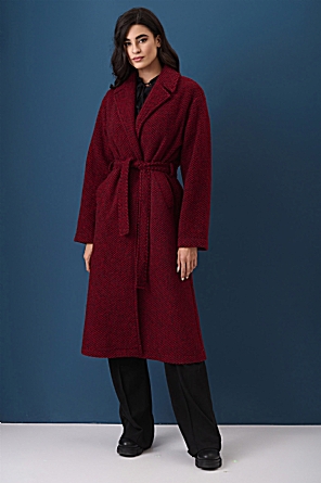 Παλτό Kelly Κόκκινο με Πέτο Γιακά