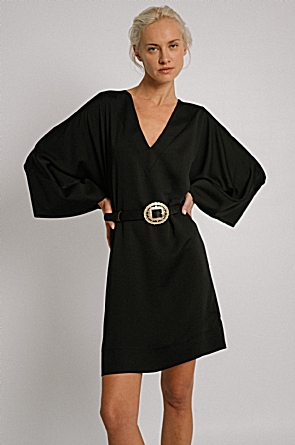 Φόρεμα Delilah Satin Μαύρο Oversized 