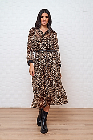 Φόρεμα Morgan Leopard Μίντι 