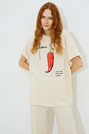 T-Shirt Chilli Μπεζ